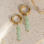 KAYA sieraden Hoop Earrings with Green Stones | Stainless Steel