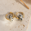 KAYA sieraden Hoop Earrings with Round Natural Stone | Stainless Steel