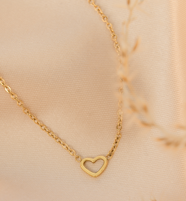 KAYA sieraden Minimalist necklace with heart | Stainless steel