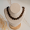 KAYA sieraden Brown Necklace with Hearts | Stainless steel