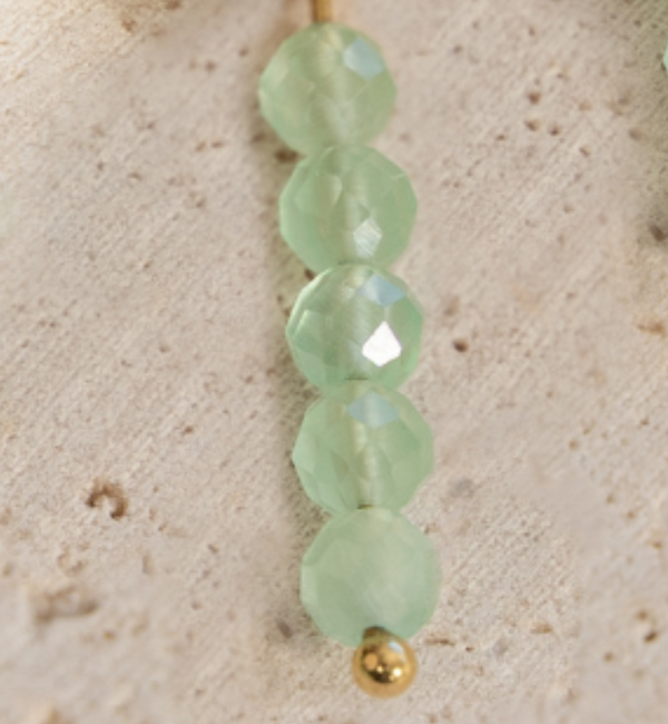 KAYA sieraden Hoop Earrings with Green Stones | Stainless Steel