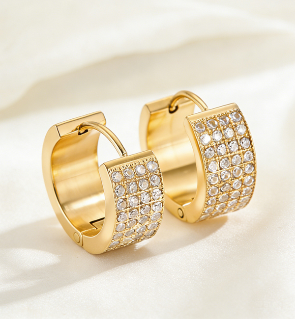 KAYA sieraden Earrings with Stones - Medium | Stainless Steel