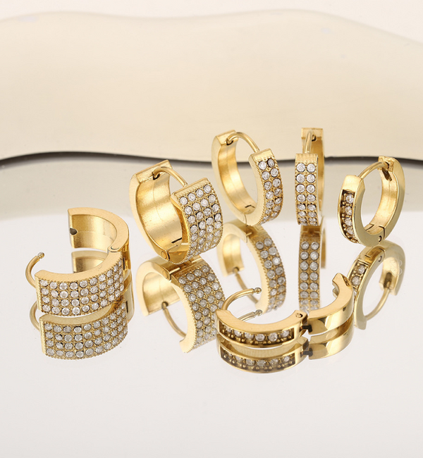 KAYA sieraden Oorrringen met Steentjes  | Stainless Steel