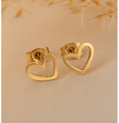 KAYA sieraden Studs with Open Heart