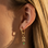 KAYA sieraden Oorringen met Blaadjes en Groene Kraal | Stainless Steel