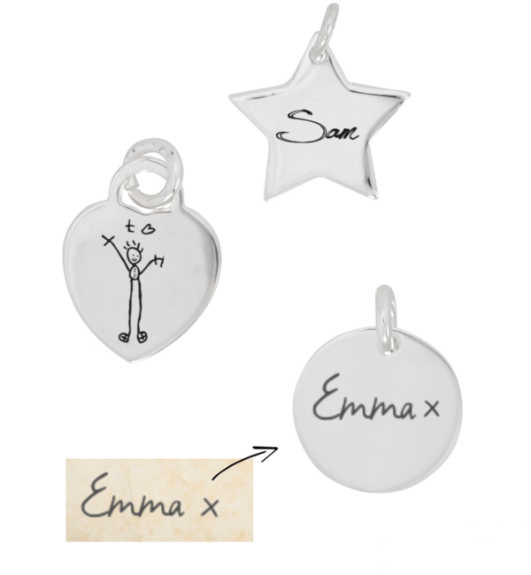 KAYA sieraden Engraved charm 'Child's drawing'