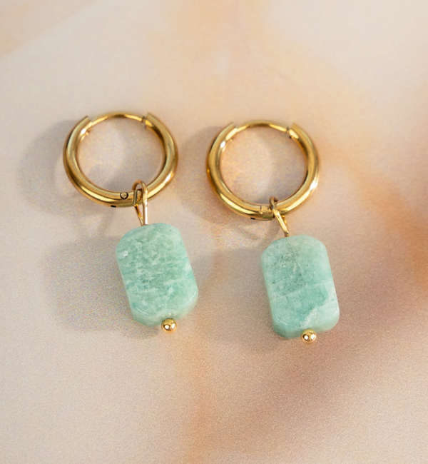 KAYA sieraden Earrings with Turquoise Stone | Stainless Steel