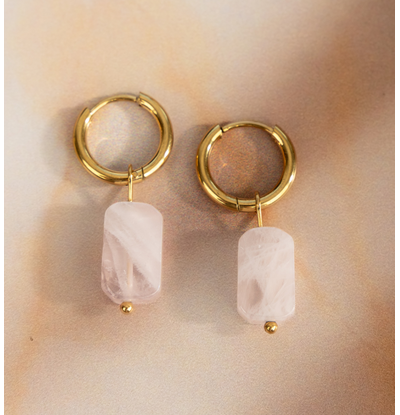 KAYA sieraden Earrings with Pink Stone