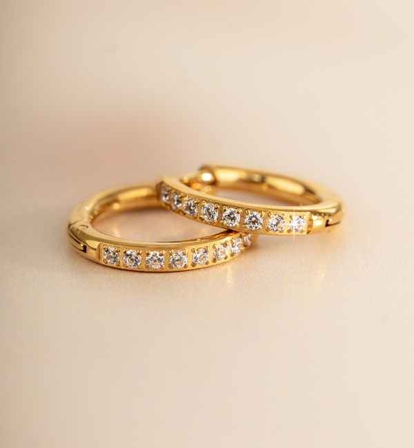 KAYA sieraden Earrings with Stones- 16 mm | Stainless Steel