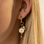 KAYA sieraden Botanical Oorringen met Bloem en Kralen | Stainless Steel