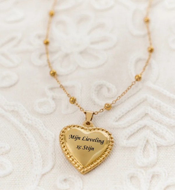 KAYA sieraden Long Necklace 'Heartbeat XXL' I Stainless Steel Gold  - Copy