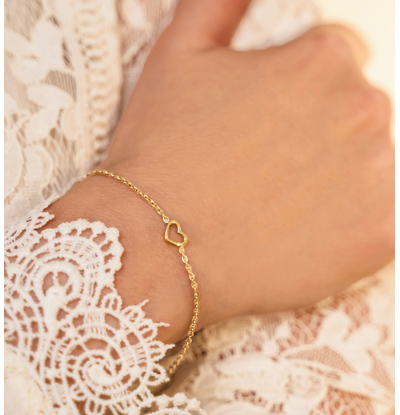 KAYA sieraden Minimalistische Armband met Open Hartje