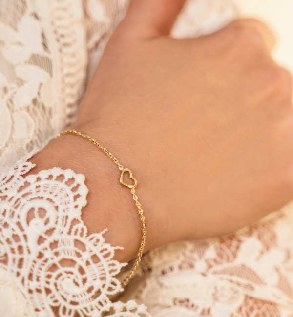KAYA sieraden Minimalistische Armband met Open Hartje | Stainless Steel