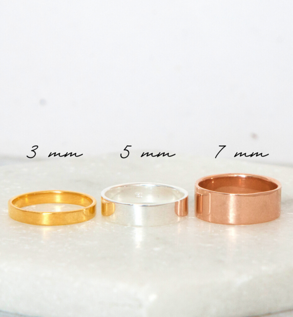 Gegraveerde sieraden Fingerprint Ring 3 mm - Gold Plated