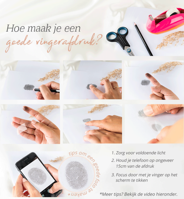 Gegraveerde sieraden Fingerprint Ring 3 mm - Gold Plated