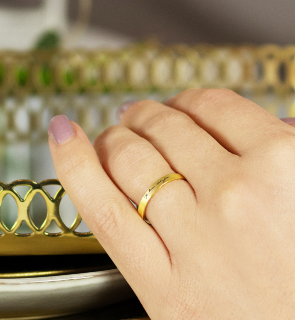 KAYA sieraden 'Handwritten' Ring with Personal Handwriting - Gold Plated