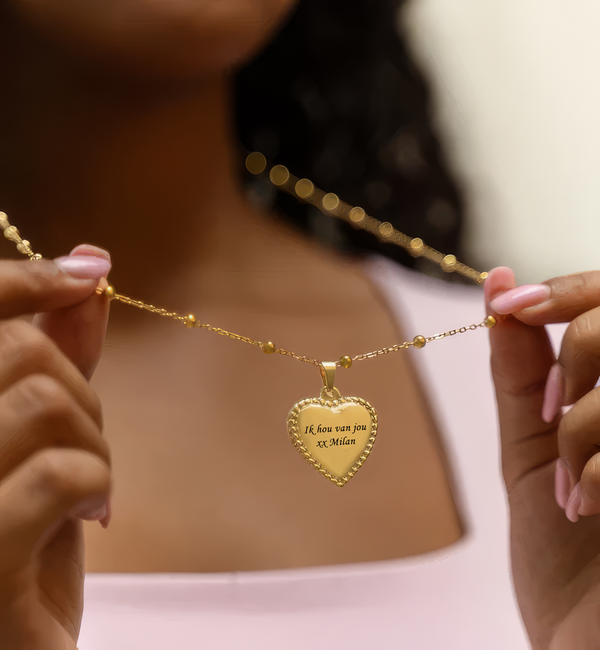 KAYA sieraden Long Necklace 'Heartbeat XXL' I Stainless Steel Gold  - Copy