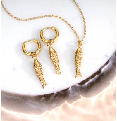 KAYA sieraden Sieraden Set Visje I oorbellen & armband