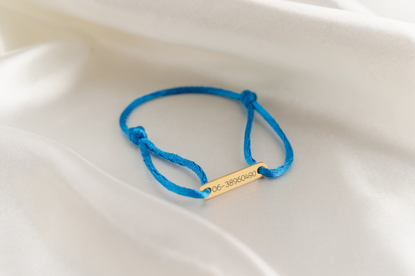 SOS armbandje koord blauw