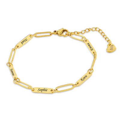 KAYA sieraden Personalized 4 Names Bracelet ‘Paperclip’ - Copy