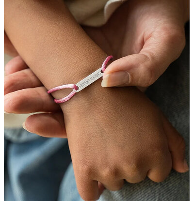 KAYA sieraden SOS Children's Bracelet with Phone Number | Pink