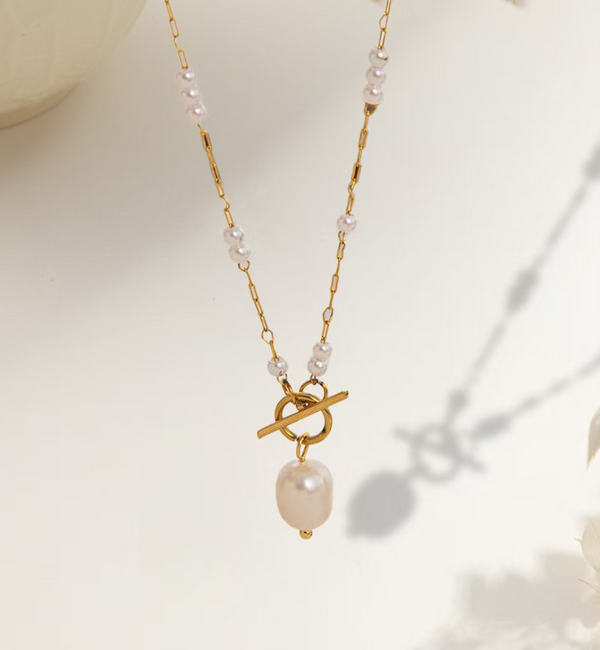 KAYA sieraden Minimalistische ketting met Parels I Stainless Steel