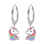 KAYA sieraden Silver Hoop Earrings 'Unicorn' with Glitter - Copy