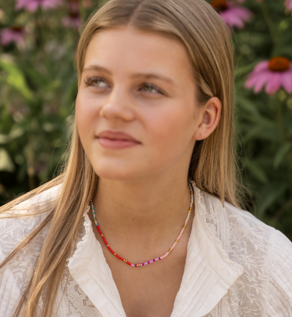 KAYA sieraden Multicolor Beaded Necklace | Stainless steel