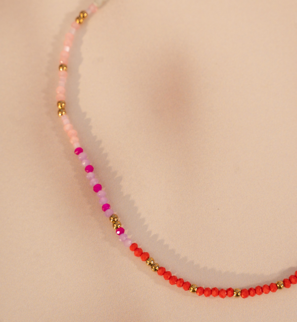 KAYA sieraden Mulitkleur Kralen Ketting | Stainless steel
