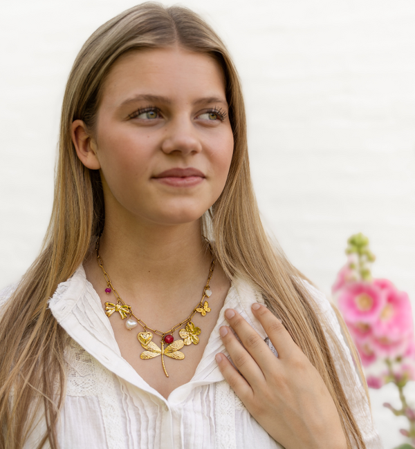 KAYA sieraden Statement Bedelketting 'Shiny Dragonfly' I Stainless