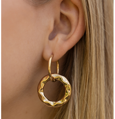 KAYA sieraden Double hoop earrings | Stainless Steel Gold