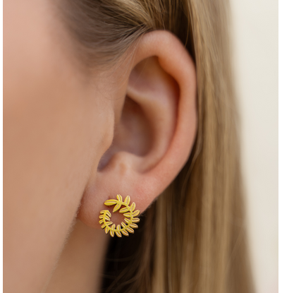 KAYA sieraden Stud Oorbellen Blaadje