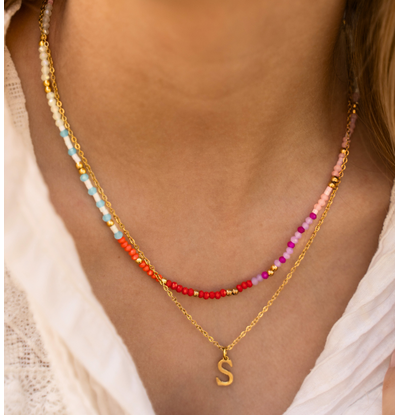 KAYA sieraden Multicolor Necklace Set with Letter
