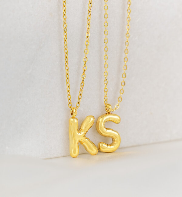 KAYA sieraden Kettingen Set Bubble Letter & Hartjes | Stainless Steel