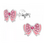 KAYA sieraden Children's Earrings Pink Bow with Crystals