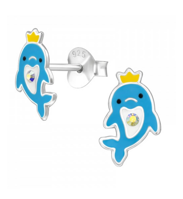 KAYA sieraden Silver Children's Earrings 'Crab with Crystal' - Copy