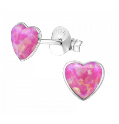 KAYA sieraden Kinderoorbellen Roze Glitter Hartje