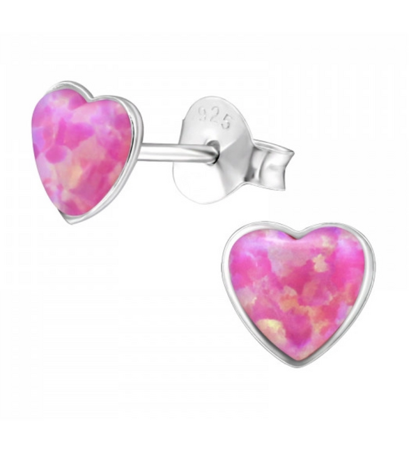 KAYA sieraden Kinderoorbellen Roze Glitter Hartje