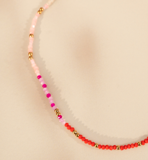 KAYA sieraden Mulitkleur Kralen Ketting | Stainless steel
