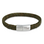 KAYA sieraden Gevlochten Armband Leer Heren met Initialen I 9mm