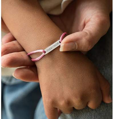 KAYA sieraden SOS Children's Bracelet with Phone Number | Pink