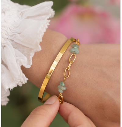 KAYA sieraden Armbandenset met Groene Kralen