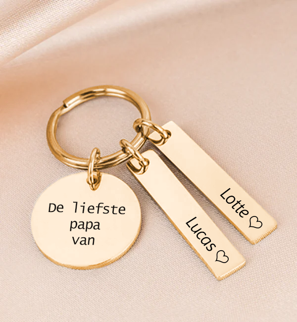 KAYA sieraden Keychain with two engraved charms