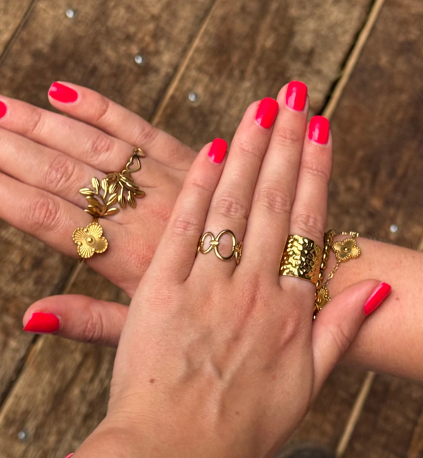 KAYA sieraden  Adjustable Ring Chunky Vintage | Stainless Steel
