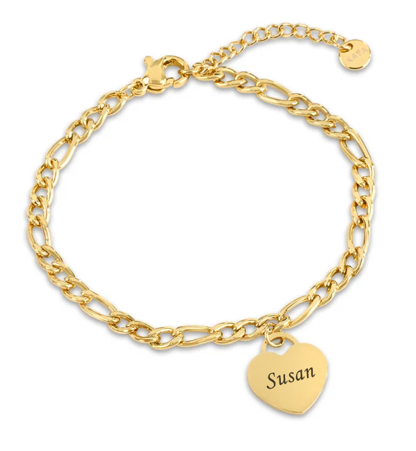 KAYA sieraden Bracelet with Name | 1 Heart | Stainless Steel
