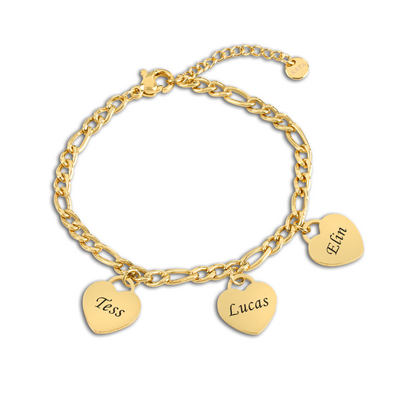KAYA sieraden Bracelet with Names | 3 Hearts