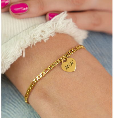 KAYA sieraden Bracelet with Initial | 1 Heart