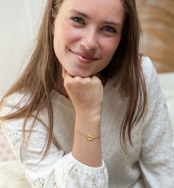 Gegraveerde sieraden Armband Disc met Gravure I Stainless Steel