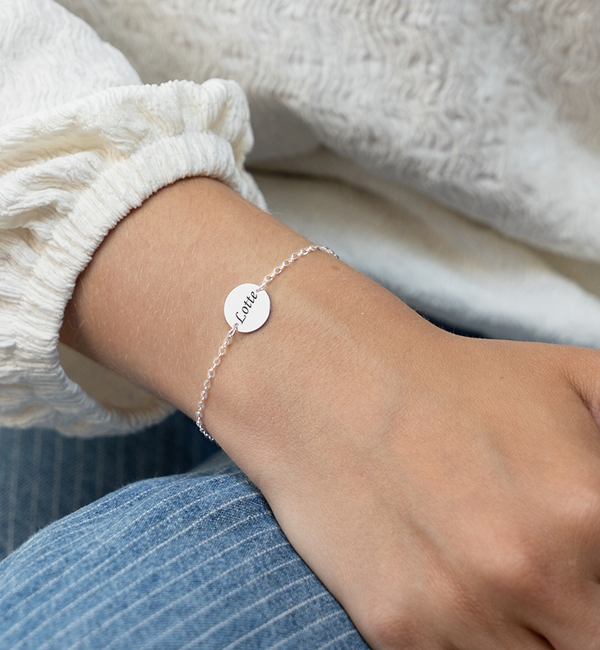 Gegraveerde sieraden Armband Disc met Gravure I Stainless Steel