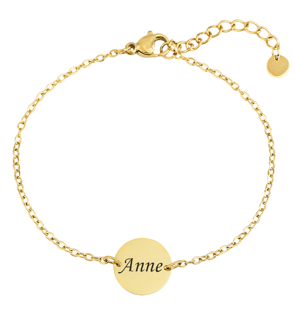 Gegraveerde sieraden Bracelet Disc with Engraving I Stainless Steel